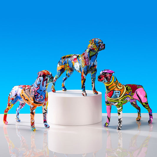 Graffiti Rottweiler Statue