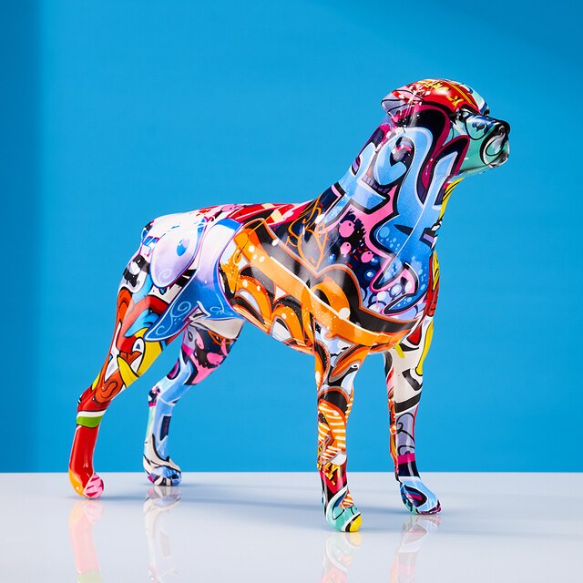 Graffiti Rottweiler Statue