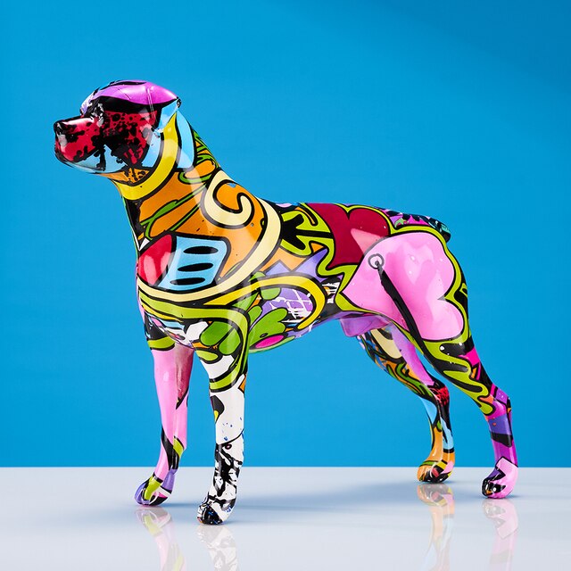 Graffiti Rottweiler Statue