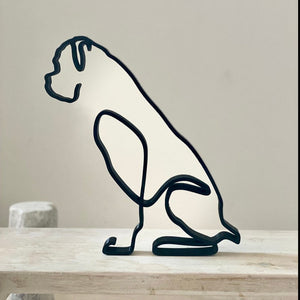 Minimalist Iron Dog Sculpture