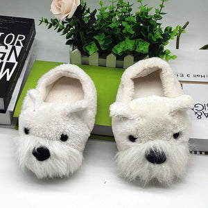 Fuzzy Westie Slippers