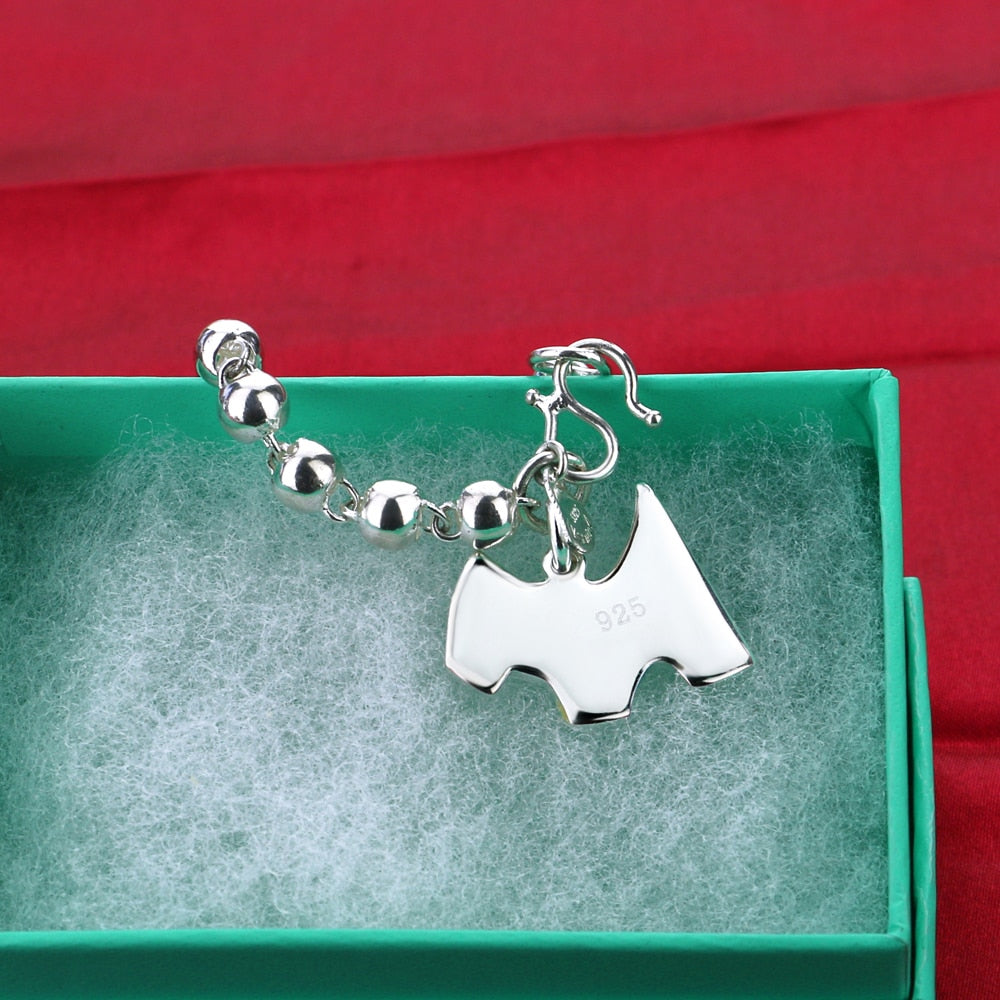 925 Sterling Silver Westie Charm Bracelet