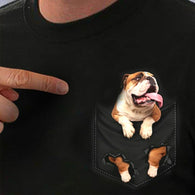 English Bulldog In Pocket T-Shirt