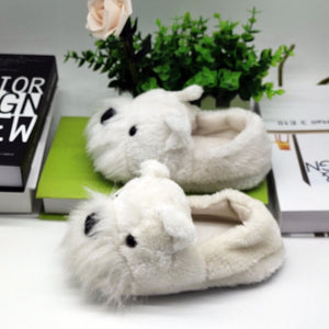 Fuzzy Westie Slippers