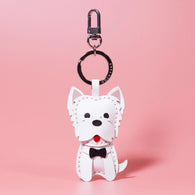 Luxury Leather Westie Pendant And Keychain