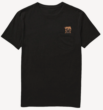 Boxer Dog In Pocket T-shirt