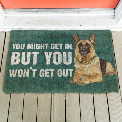You might get in but you won't get out Rottweiler Doormat