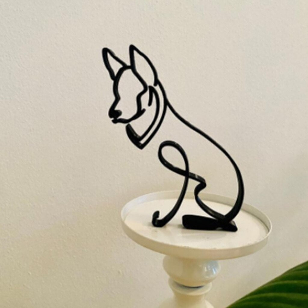 Abstract Jack Russell Iron Sculpture