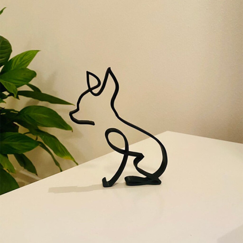 Abstract Jack Russell Iron Sculpture