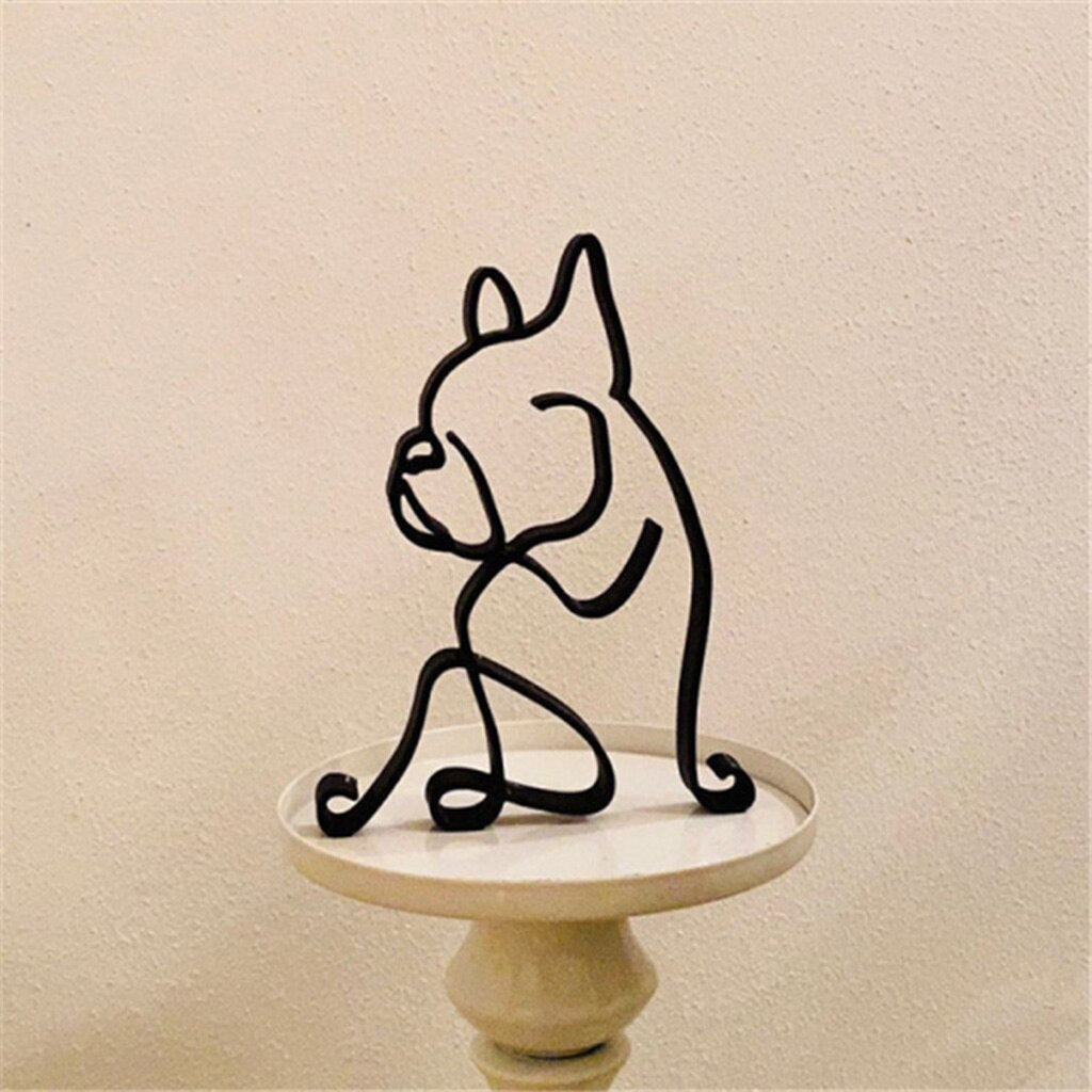 Abstract Jack Russell Iron Sculpture