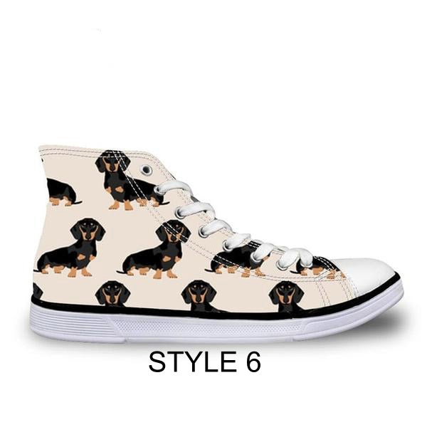 Dachshund Canvas Sneakers