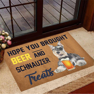 Hope You Brought Beer And Schnauzer Treats Doormat