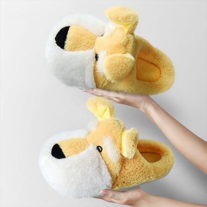 Plush Schnauzer Slippers
