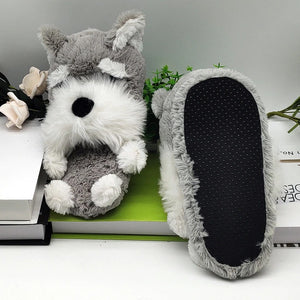 Fuzzy Schnauzer Slippers