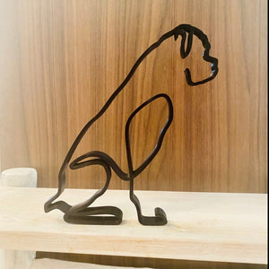Minimalist Iron Dog Sculpture