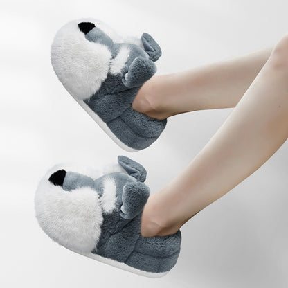Plush Schnauzer Slippers