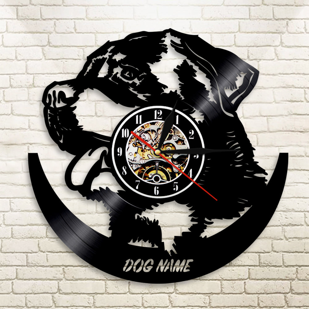 Vinyl Rottweiler Wall Clock