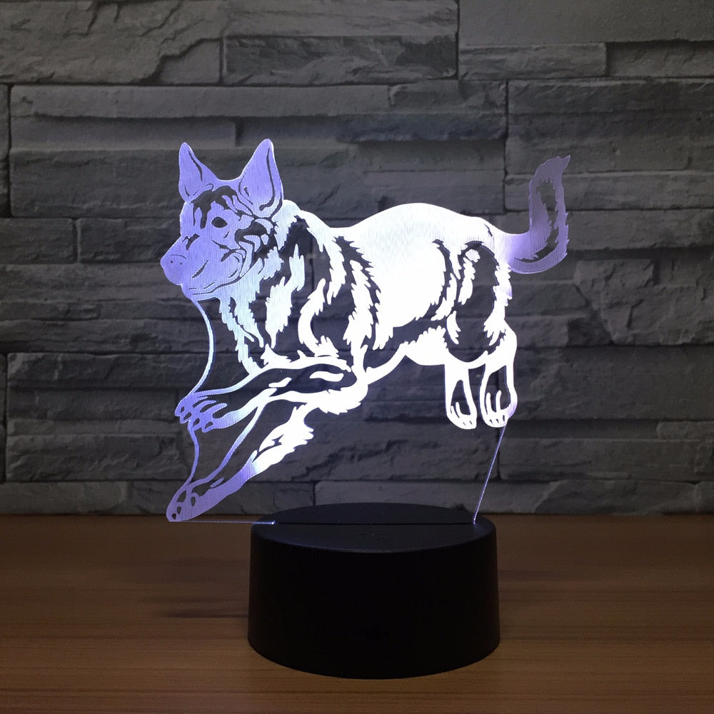 Color Changing German Shepherd Lamp