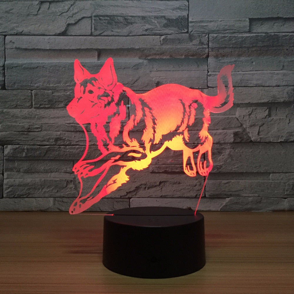 Color Changing German Shepherd Lamp