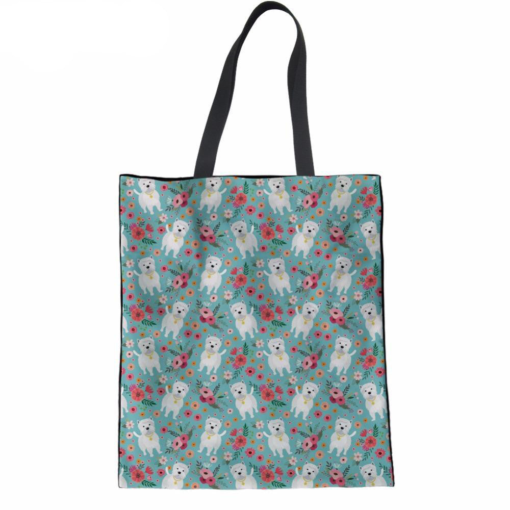 Colorful Westie Tote Bags