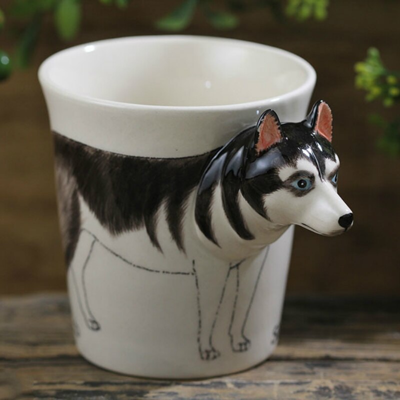 3D Black Siberian Husky Mug