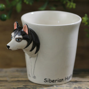 3D Black Siberian Husky Mug