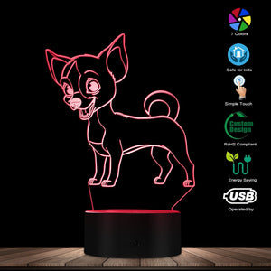 Smiley Chihuahua 3D LED Lamp