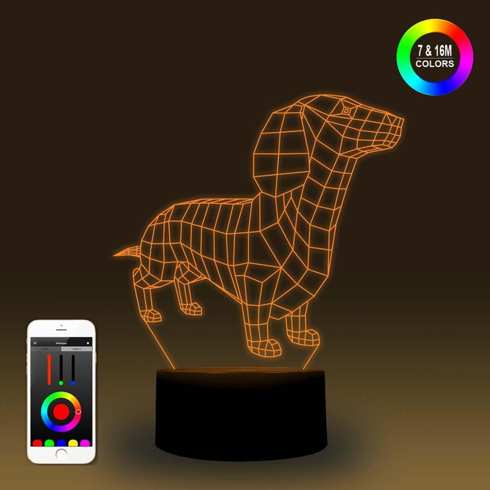 3D Dachshund LED Lamp