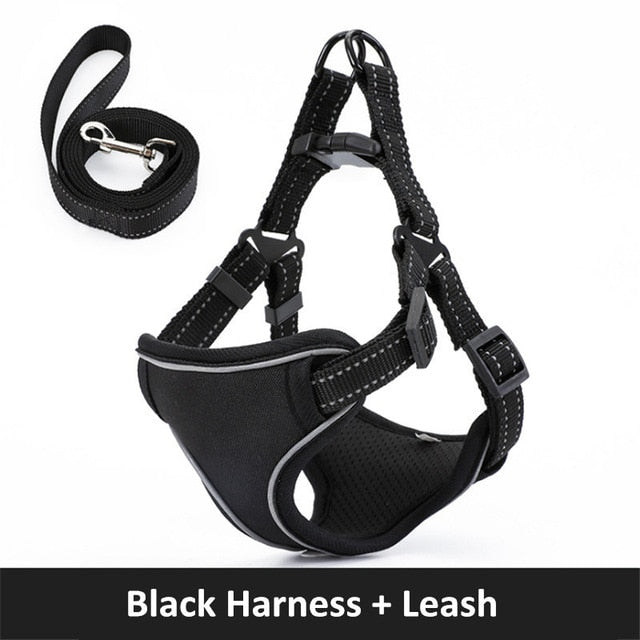 Reflective Dog Harness And Leash Set