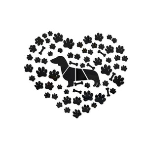 Dachshund Paws Mirror Effect Wall Stickers