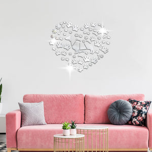 Dachshund Paws Mirror Effect Wall Stickers