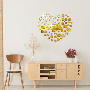 Dachshund Paws Mirror Effect Wall Stickers
