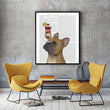 Bulldog and Bicycle Canvas Poster
