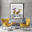 Bulldog and Bicycle Canvas Poster