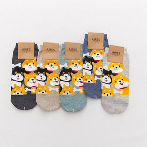 Asami Shiba Inu Socks (5 pairs)