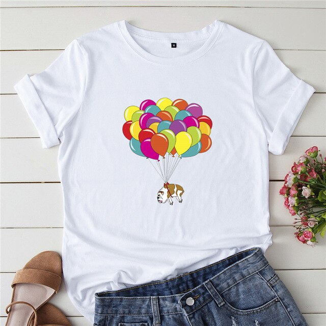 English Bulldog And Balloons T-shirt