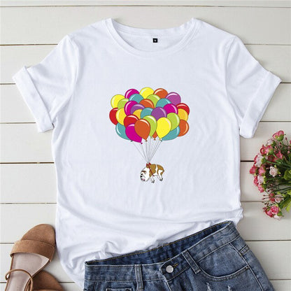 English Bulldog And Balloons T-shirt