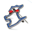 Blue Crystal Westie Brooch