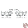 925 Sterling Silver Dachshund Earrings