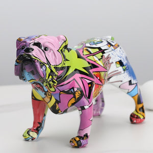 Rainbow English Bulldog Figure