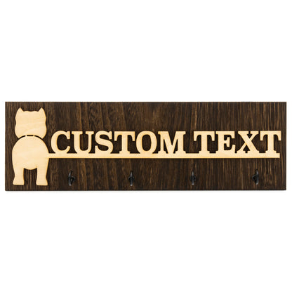 Wooden Personalized Dog Name Leash Holder