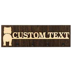 Wooden Personalized Dog Name Leash Holder