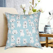 Blue Westie Pillow Cover