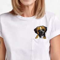 Boxer Dog In The Pocket Lady T-shirt
