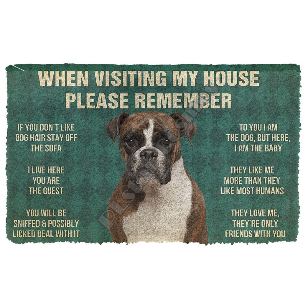 When Visiting My House Please Remember Boxer Doormat