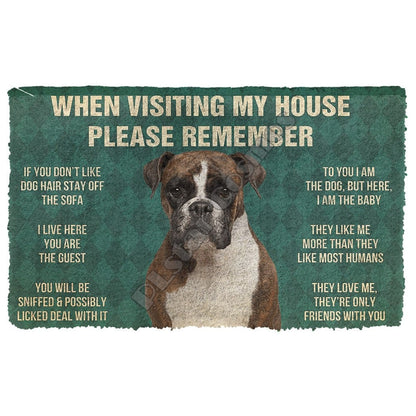 When Visiting My House Please Remember Boxer Doormat