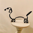 Minimalist Iron Dog Sculpture