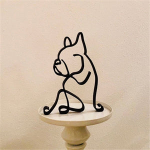 Minimalist Iron Dog Sculpture