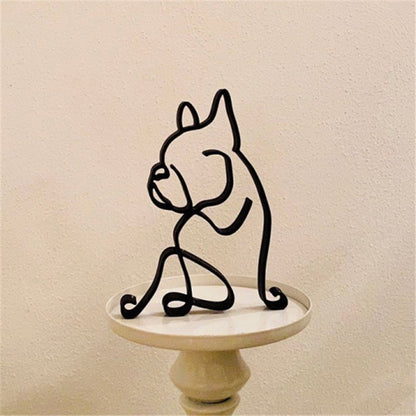 Metal Corgi Sculpture