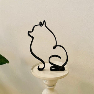 Minimalist Iron Dog Sculpture